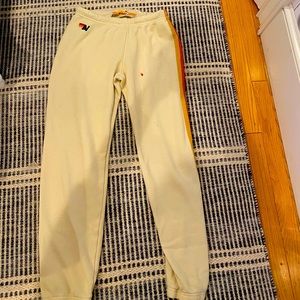 White Aviator Nation sweatpants